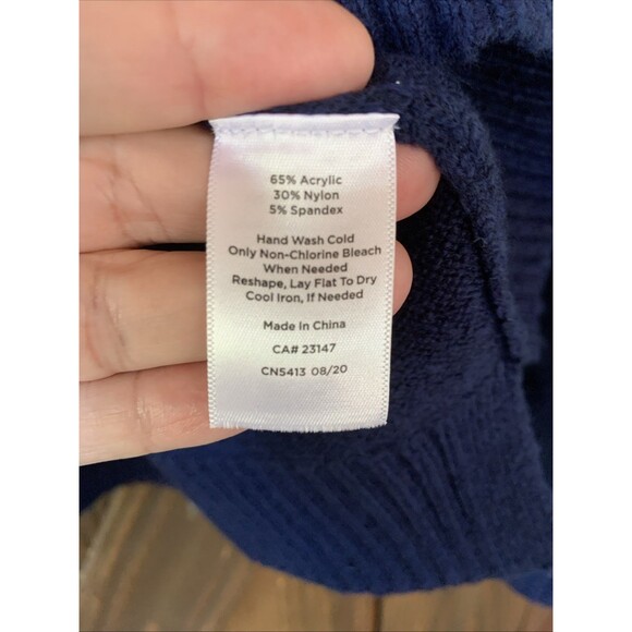 Talbots Fair Isle Beaded Sweater Womens M Navy Green Excellent Winter Ski - Picture 7 of 8